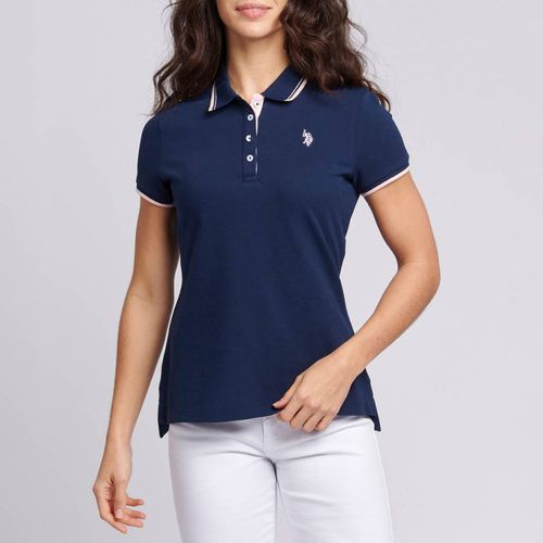 Navy Cotton Blend Polo Shirt - U.S. Polo Assn. - Modalova