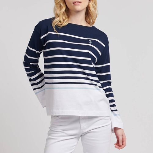 Navy Reverse Stripe Cotton Top - U.S. Polo Assn. - Modalova