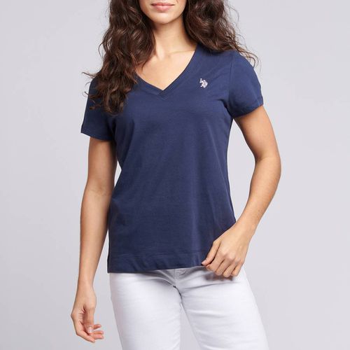 Navy V-Neck Cotton T-Shirt - U.S. Polo Assn. - Modalova