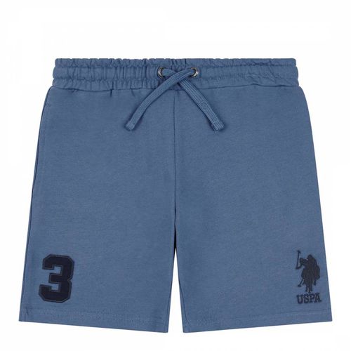 Boy's Blue Drawstring Cotton Shorts - U.S. Polo Assn. - Modalova