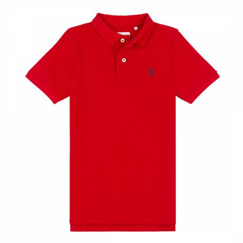 Boy's Red Pique Cotton Polo Shirt - U.S. Polo Assn. - Modalova