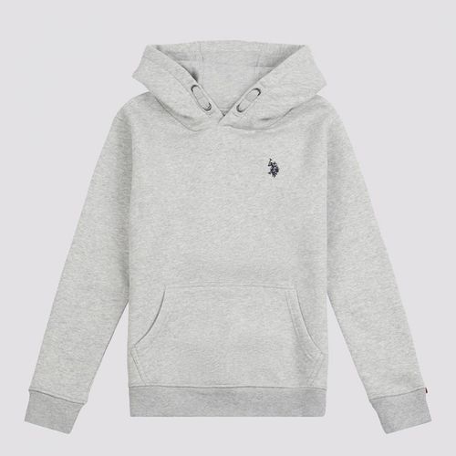 Boy's Grey Cotton Hoodie - U.S. Polo Assn. - Modalova