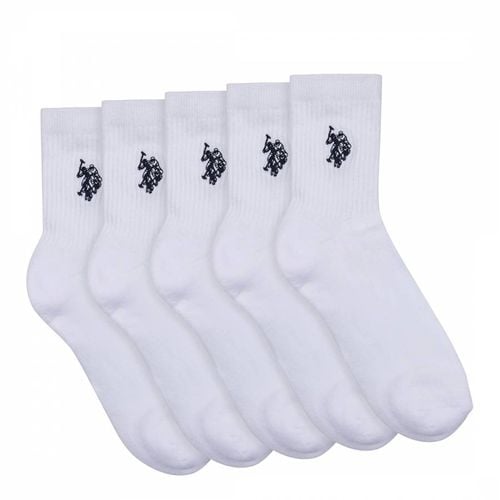 White 5 Pack Cotton Socks - U.S. Polo Assn. - Modalova