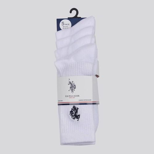Boy's White 5 Pack Cotton Socks - U.S. Polo Assn. - Modalova