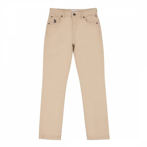 Beige Core Cotton Blend Trousers - U.S. Polo Assn. - Modalova