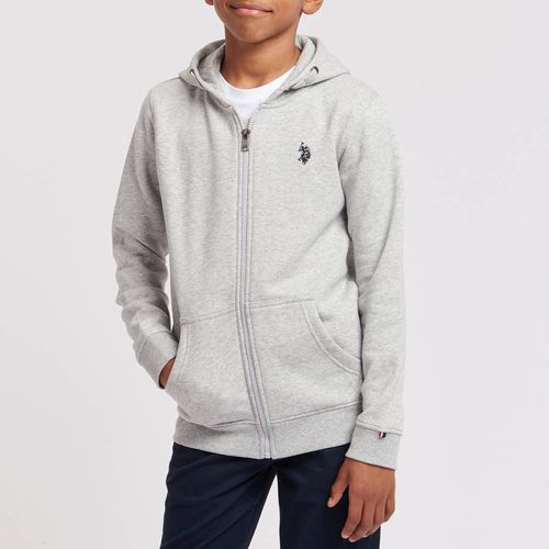 Grey Zip Cotton Hoodie - U.S. Polo Assn. - Modalova