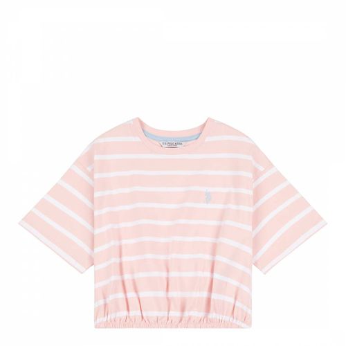 Pale Pink Striped Cotton Top - U.S. Polo Assn. - Modalova