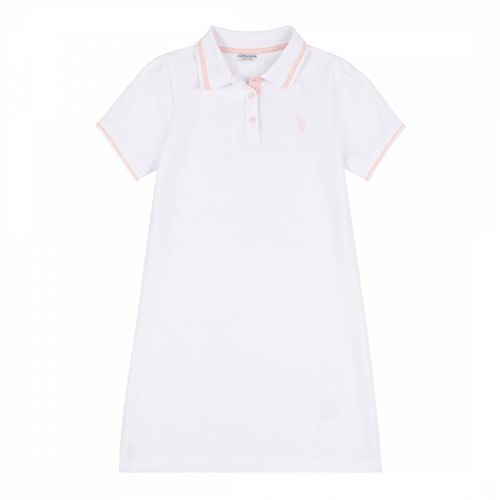 White Embroidered Cotton Polo Dress - U.S. Polo Assn. - Modalova