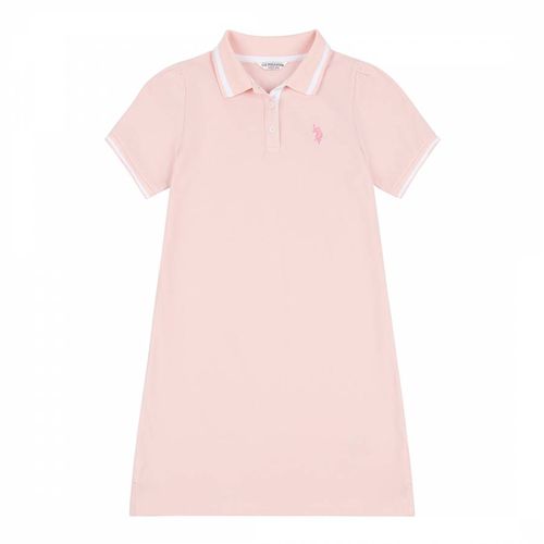 Pink Embroidered Cotton Polo Dress - U.S. Polo Assn. - Modalova