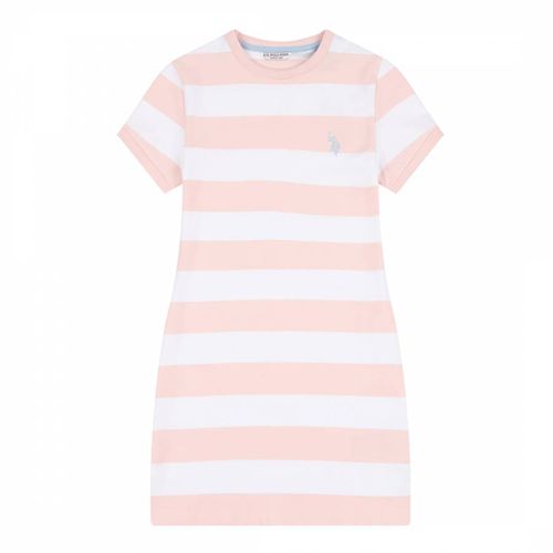 Girl's Striped Cotton Blend T-Shirt Dress - U.S. Polo Assn. - Modalova