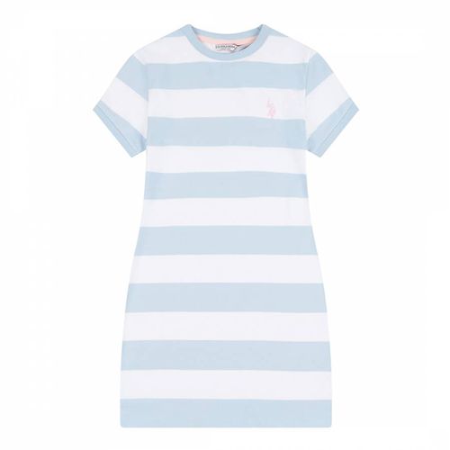 Girl's Striped Cotton Blend T-Shirt Dress - U.S. Polo Assn. - Modalova