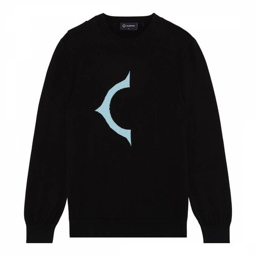 Black Crew Neck Logo Knitted Jumper - Ma Strum - Modalova