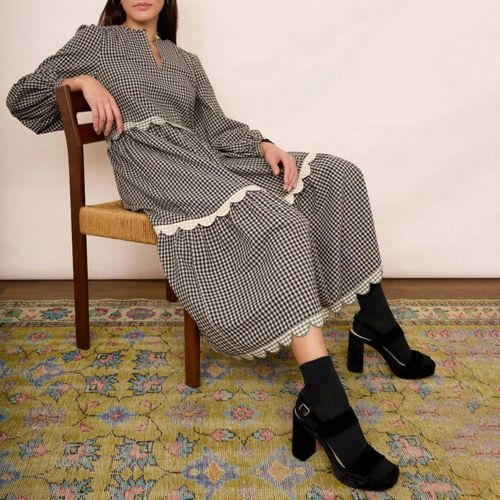 Gingham Selena Scallop Dress - Wyse - Modalova