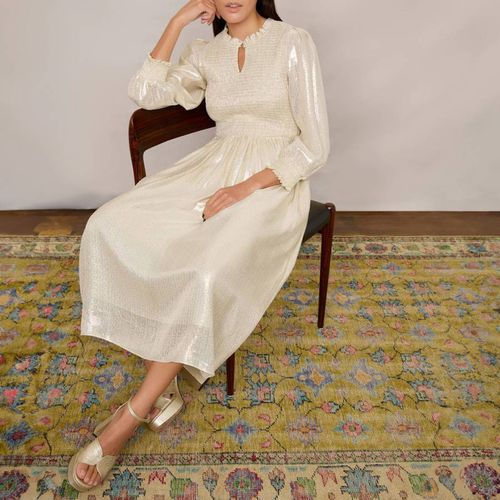 Ivory Ari Silk Blend Lame Dress - Wyse - Modalova