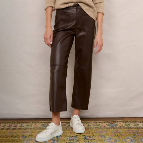 Brown Jules Faux Leather Trousers - Wyse - Modalova