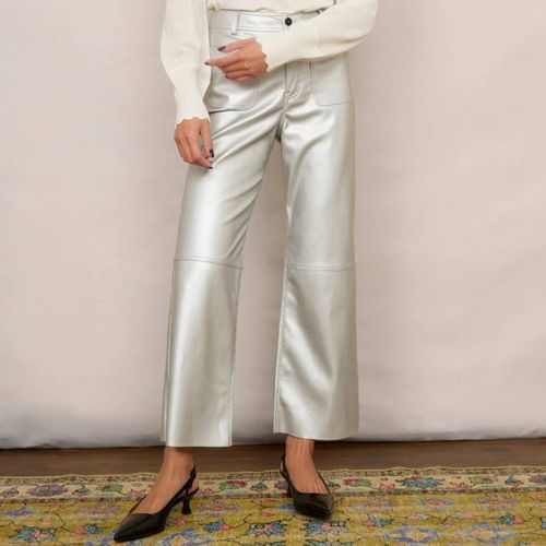 Silver Jules Faux Leather Trousers - Wyse - Modalova