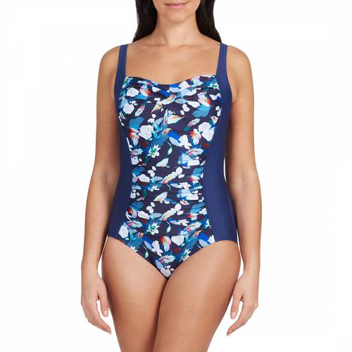 Blue Ruched Front Swimsuit - Zoggs - Modalova