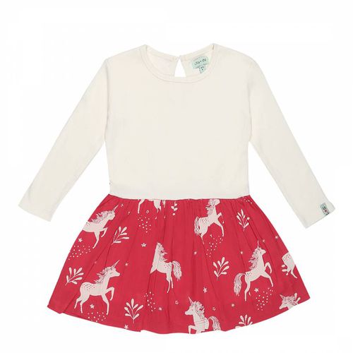 Cream and Red Unicorn Skirt Dress - Lilly + Sid - Modalova
