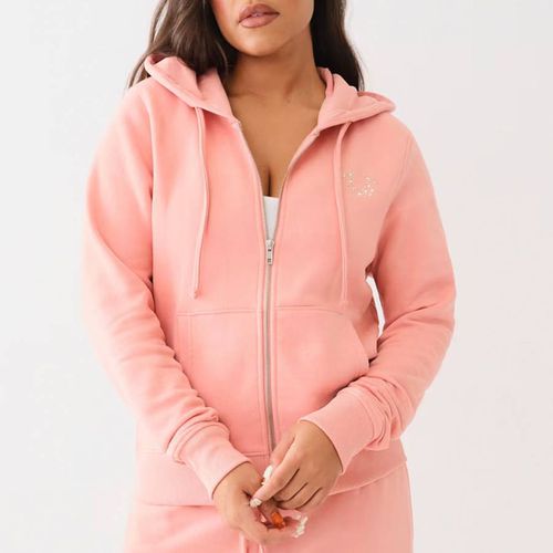 Pink Stud Logo Zipped Cotton Blend Hoodie - True Religion - Modalova