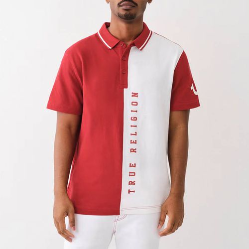 Red Colour Block Cotton Polo Shirt - True Religion - Modalova