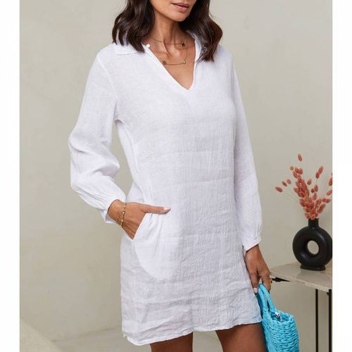 White Linen Dress - LE MONDE DU LIN - Modalova