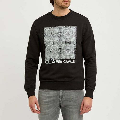 Geometric Square Logo Cotton Sweatshirt - Cavalli Class - Modalova