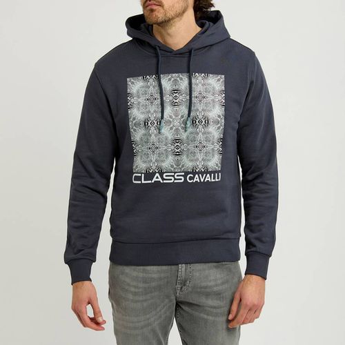 Geometric Square Logo Cotton Hoodie - Cavalli Class - Modalova