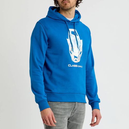 Blue Brushed Fleece Hoodie - Cavalli Class - Modalova