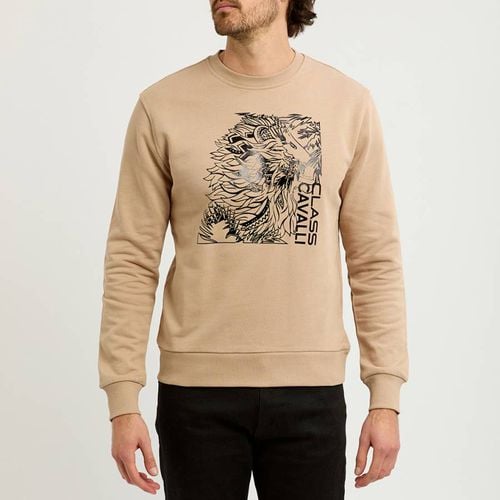 Camel Crew Cotton Sweatshirt - Cavalli Class - Modalova