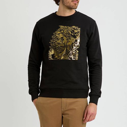 Black Crew Cotton Sweatshirt - Cavalli Class - Modalova