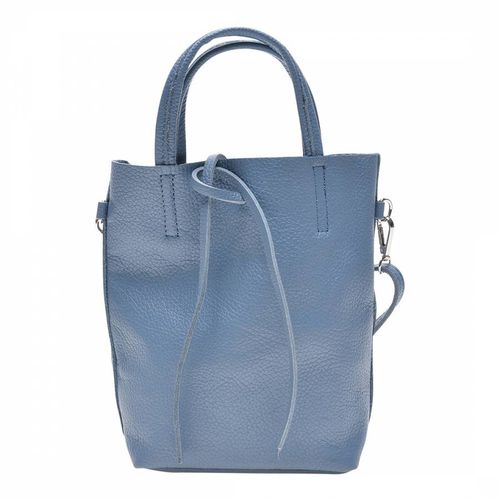 Blue Leather Shoulder Bag - Anna Luchini - Modalova