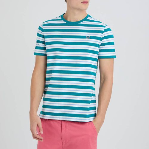 Teal Multi-Striped Cotton T-Shirt - Crew Clothing - Modalova