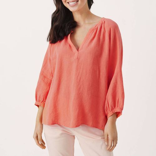 Pink Hikma V-Neck Linen Top - Part Two - Modalova