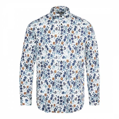 Blue Flower Printed Shirt - Matinique - Modalova