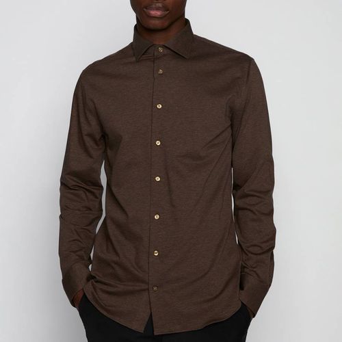 Deep Brown Cotton Shirt Jacket - Matinique - Modalova