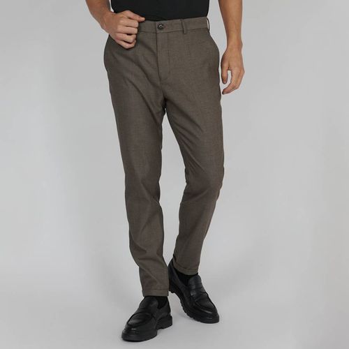 Brown Fitted Pant - Matinique - Modalova