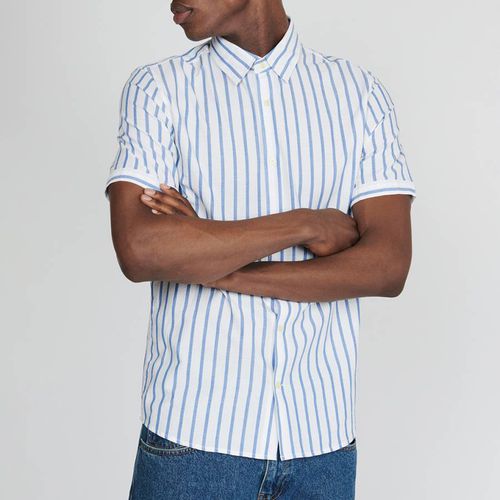 Blue Stripe Cotton Shirt - Matinique - Modalova