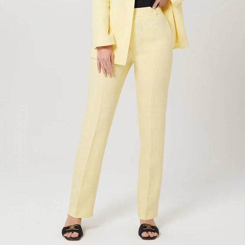 Yellow Asher Linen Trousers - Hobbs London - Modalova
