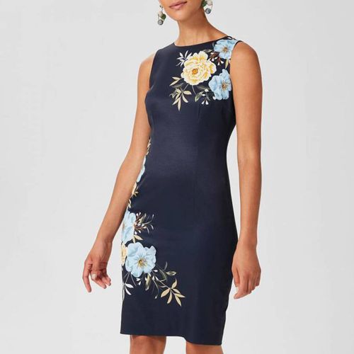 Navy/Yellow Moira Mini Dress - Hobbs London - Modalova