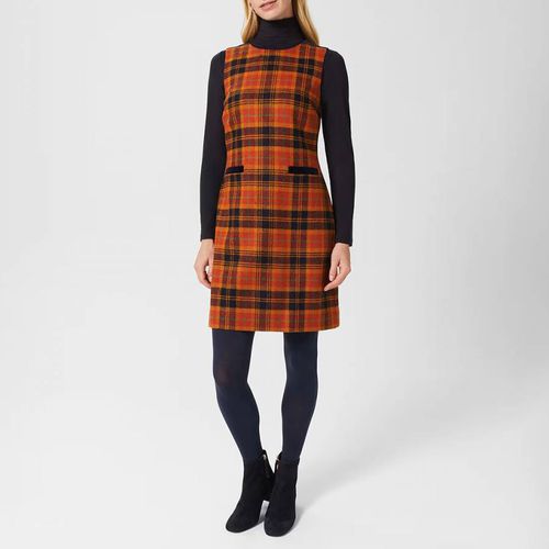 Orange Check Ruthie Wool Dress - Hobbs London - Modalova