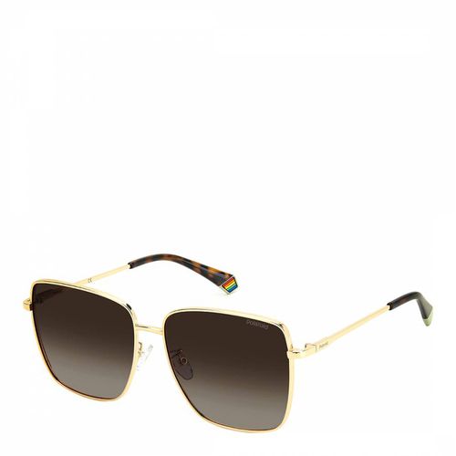 Gold Square Sunglasses 59 mm - Polaroid - Modalova