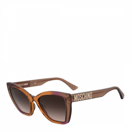 Brown Rectangular Sunglasses 55 mm - MOSCHINO - Modalova
