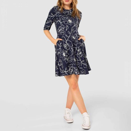 Floral Print Gathered Sleeve Dress - Closet - Modalova