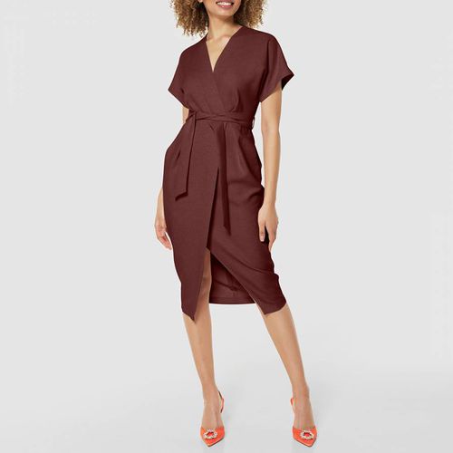 Kimono Sleeves Wrap Midi Dress - Closet - Modalova