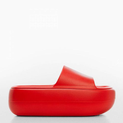 Red Maxi Puffer Platform Sandals - Mango - Modalova