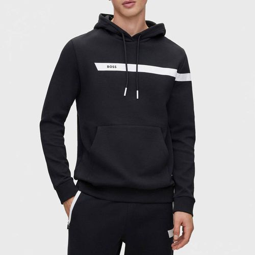 Black Cotton Blend Hoodie - BOSS - Modalova