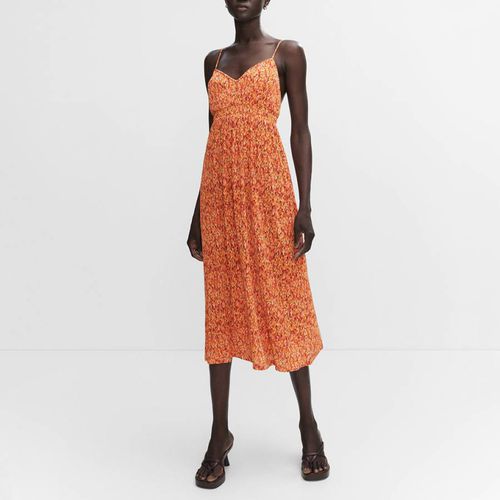 Orange Floral Cami Dress - Mango - Modalova