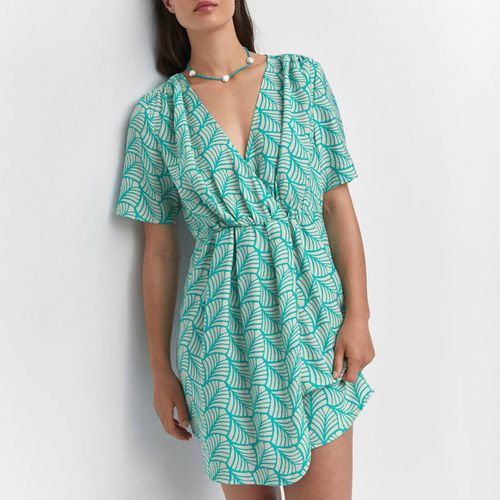 Blue Printed Mini Dress - Mango - Modalova