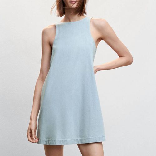 Light Blue Tencel Short Dress - Mango - Modalova