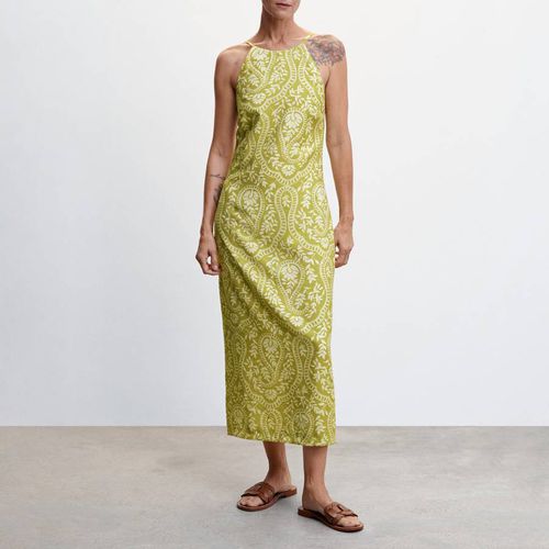 Green Printed Halter Dress - Mango - Modalova